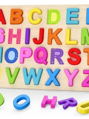 Tot2hom Premium Wooden Alphabet Puzzle Board for Kids | A–Z Capital - Upper Case Letters| Multicolor Educational ABCD Peg Puzzle | Montessori Early Learning Toy for Toddlers (Ages 2–5)