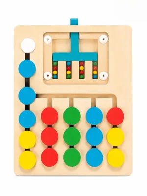 Tot2hom Montessori Slide Puzzle | Wooden Color & Pattern Matching 4 Colour Activity Board Game, Educational Toy for Kids 3 to 8 Years | Preschool Educational Activity Toy