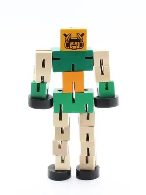 Wooden Transformer Robot Toy for Kids | 4-in-1 Convertible Robot to Car | Elastic String Flex Joints | Safe Beechwood | STEM Educational Toy | Ages 3+ | Great Gift for Boys & Girls