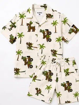 Lazy Turtel Tropical Tractor Cotton Co-ord Set