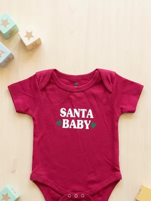 Lazy Turtel Santa Baby Short-Sleeve Cotton Romper