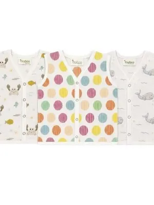Itsyboo Boys and Girls Baby Jhabla Muslin Cotton Clothes | Soft Breathable Sleeveless Infant Wear | Newborn Baby Cute Printed Summer Clothes (Pack of 3)