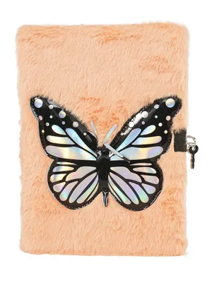 Smily Kiddos Butterfly Plush Lockable Notebook - Orange