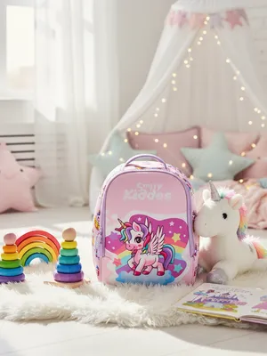 Magical Unicorn Theme Neoprene Preschool Backpack – Pink