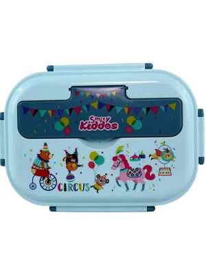 Stainless Steel Lunch Box - Circus Theme - Light Blue