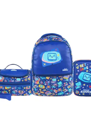 Gamer Theme 3-in-1 School Combo – Backpack, Lunch Bag & Pencil Case (Blue)