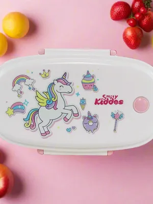Small Stainless Steel Lunch Box - Unicorn Theme - Pink