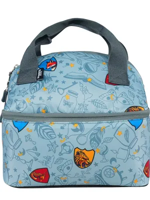 Smily Kiddos Double Decker Lunch Bag Wizard Theme - Grey