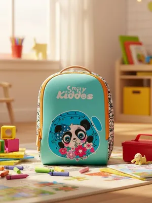 Charming Panda Preschool Backpack - Light Blue