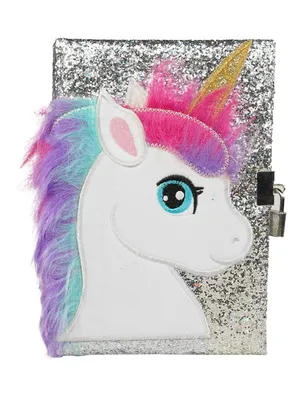 Unicorn Lockable Notebook — Glitter Diary with Lock & Keys — Design 3
