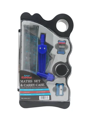 Smily Kiddos Maths Set & Carry Case – 8-in-1 Geometry Kit Blue