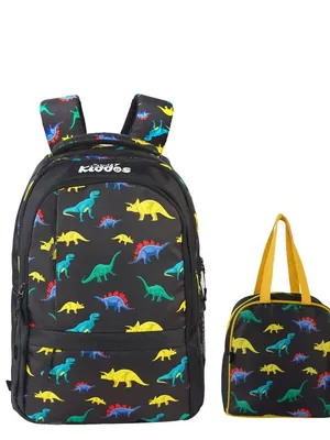 Smily Kiddos Combo Rage Dino Backpack and Lunch Bag