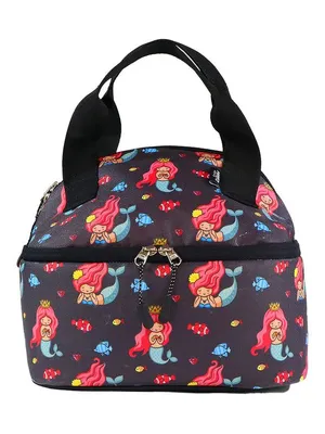 Double Decker Lunch Bag - Mermaid Theme - Violet