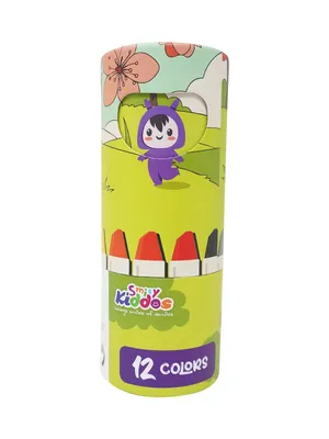 Smily Kiddos Silky Gel Crayons 12 Colors - Animal Adventure Theme Green