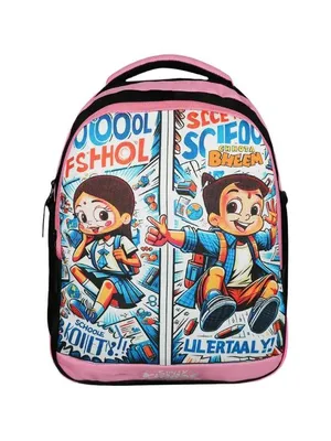 Chhota Bheem Preschool Backpack 10L – Fun & Light for Little Explorers — Pastel Pink