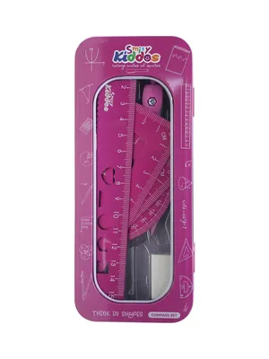 Smily Kiddos 15cm Metal Colored Ruler Set – Tin Box Pink