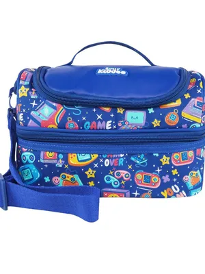 Double Decker Lunch Bag V3 - Gamer Theme - Blue