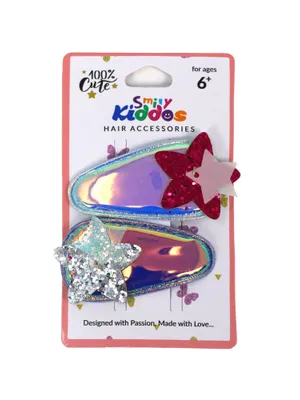 Smily Kiddos Glittery Star Hair Clip Set - 2