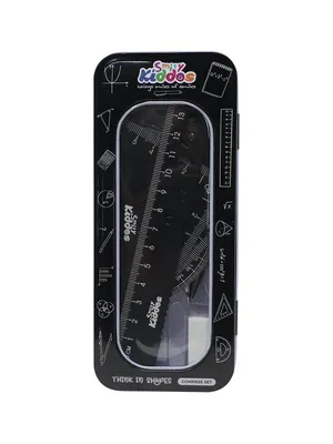 Smily Kiddos 15cm Metal Colored Ruler Set – Tin Box Black