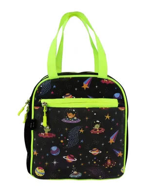 Joy Insulated Lunch Bag – Alien Theme - Black