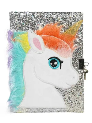Unicorn Lockable Notebook — Glitter Diary with Lock & Keys