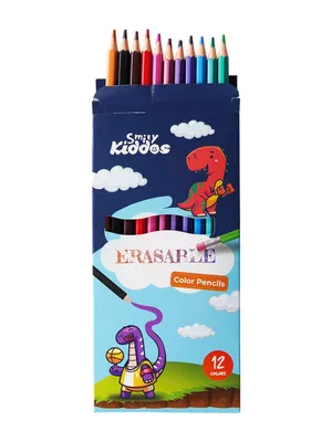 Smily Kiddos Erasable Plastic Color Pencils – Pack of 12