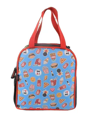 Joy Lunch Bag - Fast Food Theme - Teal blue