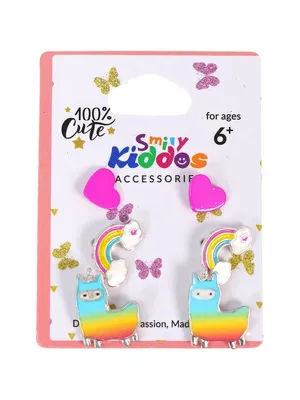 Rainbow Llama Ear Ring Set - 3