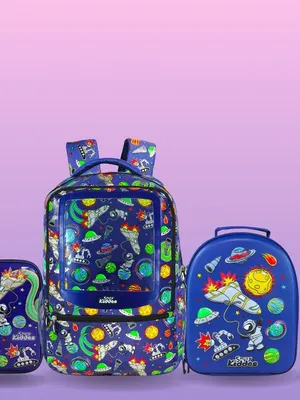 Smily Kiddos Combo BLUE (Backpack , Lunch Bag , Pencil Box , Water Bottle )