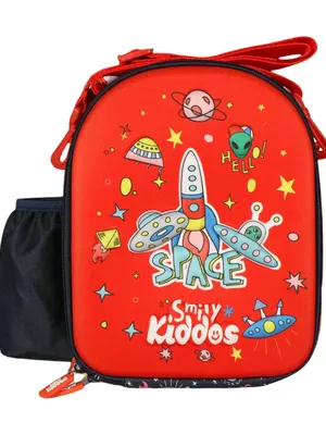 Hardtop Lunch Bag - Space Theme - Red & Black