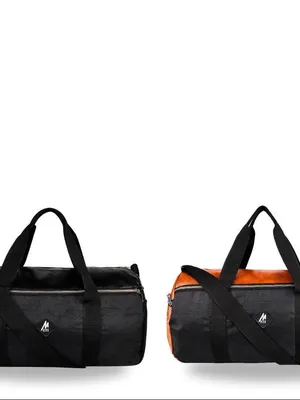 Mike Forge Leather Gym Bag Combo – Black & Tan | Buy 1 Get 1