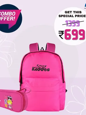 Day Backpack with Pouch - Dark Pink