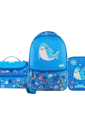 Baby Shark 3-in-1 School Combo – Backpack, Lunch Bag & Pencil Case (Light Blue)