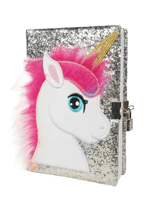 Unicorn Lockable Notebook — Glitter Diary with Lock & Keys — Design 2