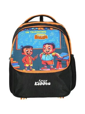 Smily Kiddos - Licensed Chhota Bheem Preschool Backpack III -Black & Orange