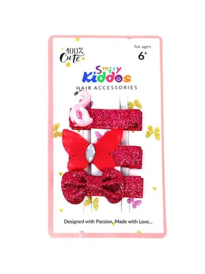 Raspberry Hair Clip Set