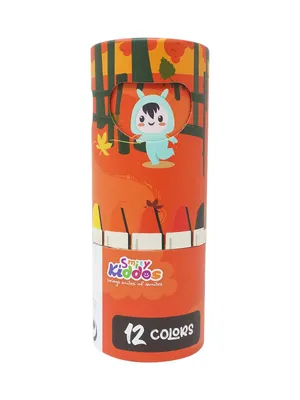 Smily Kiddos Silky Gel Crayons 12 Colors - Animal Adventure Theme Orange