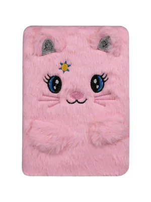 Fluffy Kitty Notebook - Light Pink