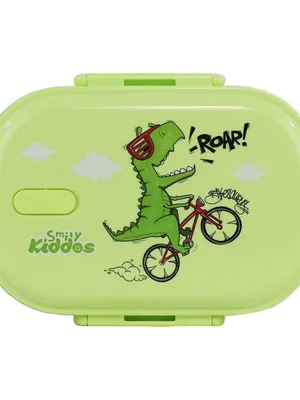 Medium Stainless Steel Lunch Box Roar Dino Theme - Green