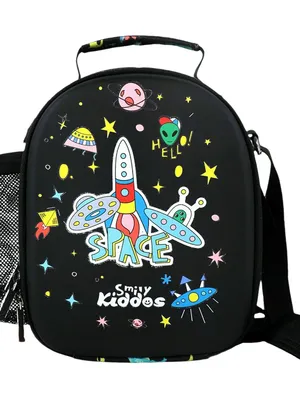 Hardtop Eva Lunch Bag - Space Theme - Black