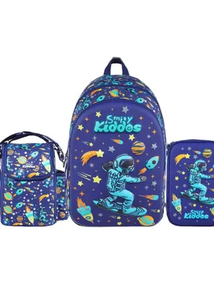 Space Astronaut 3-in-1 School Combo – Backpack, Pencil Box & Lunch Bag (Blue)