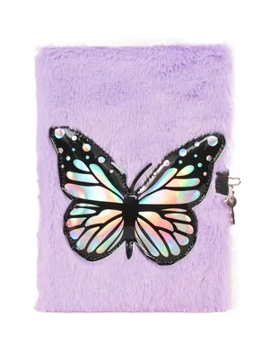Smily Kiddos Butterfly Plush Lockable Notebook - Purple