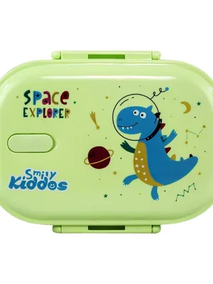 Stainless Steel Lunch Box Space Dino Theme - Green