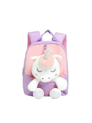 Unicorn Plush Toy Backpack – Purple