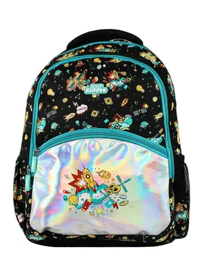Space Theme School Backpack – Black