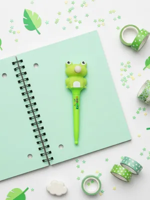 Smily Kiddos Cute Green Frog Gel Pen | 0.5mm Blue Ink