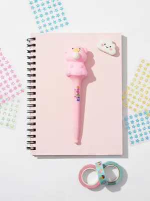 Smily Kiddos Cute Pink Piggy Gel Pen | 0.5mm Blue Ink