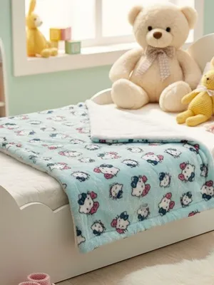 Kitty World Flannel Sherpa Blanket