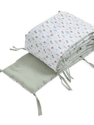 Ferns & Roses Reversible Cot/Crib Bumpers For Baby Bedding