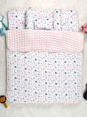 Twinklers Bedding Set: Mattress, Mustard seed pillow, 2 Bolsters, and quilt